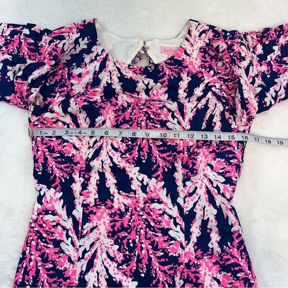Lilly Pulitzer FIESTA STRETCH DRESS Nauti Navy Pink Beyond The Sea Shift Size 2 - Picture 10 of 12